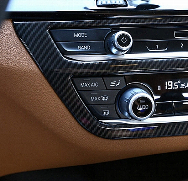 BMW用 G30系 カーボン コンソール パネル カバー エアコン オーディオ トリム フレーム G30G31G38G32GT_画像3