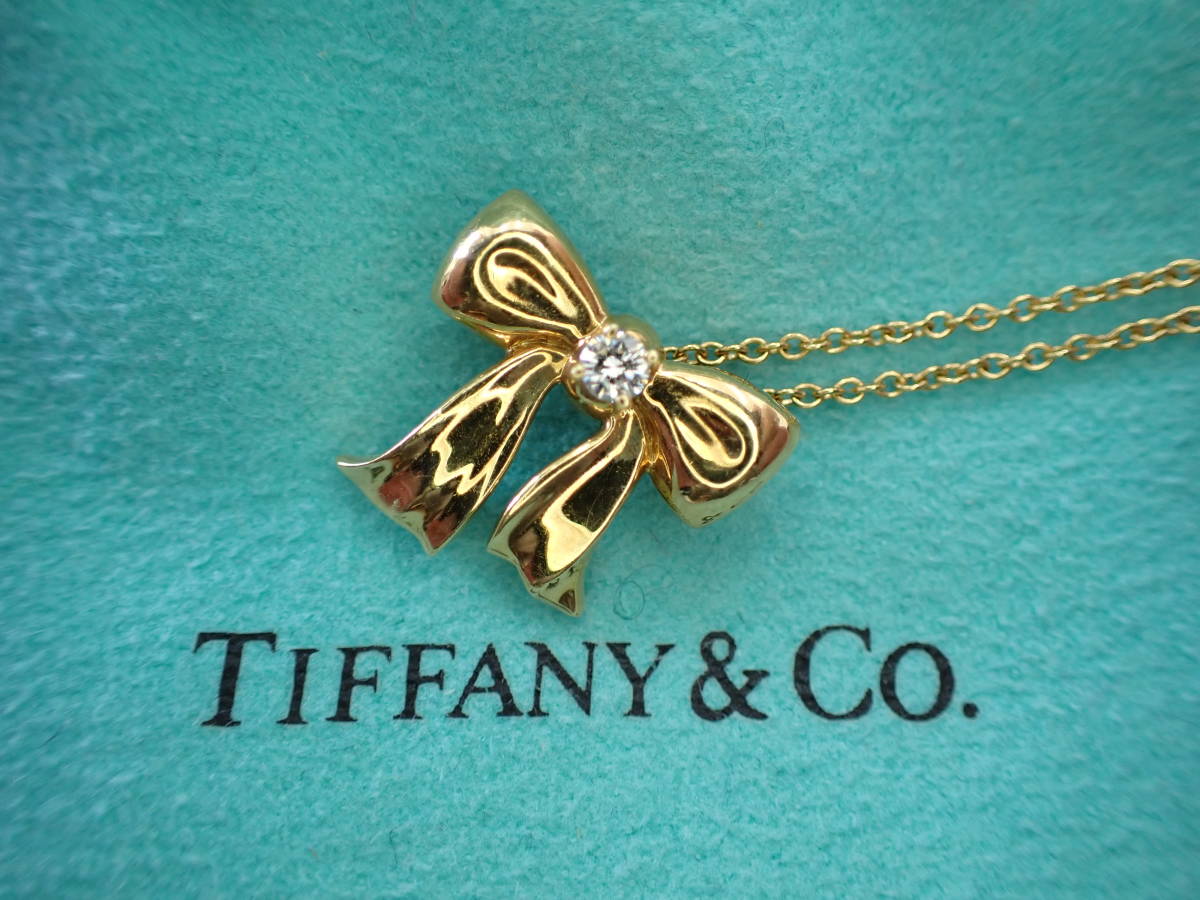 Tiffany＆Co. ティファニー リボン 1Pダイヤモンド 750 K18 ゴールド