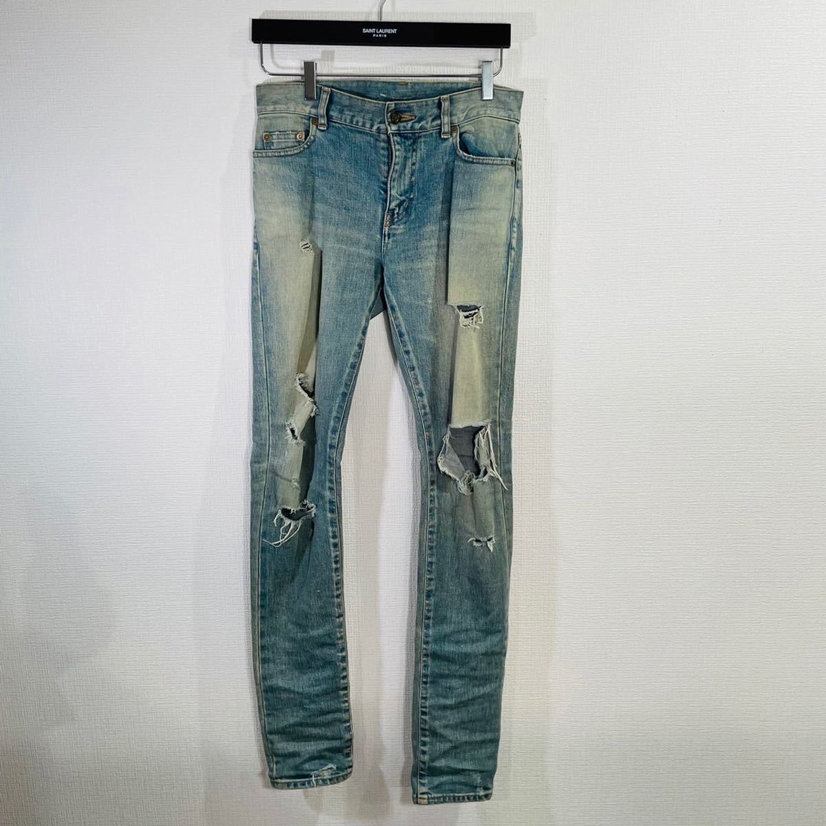 美品】サンローラン ジーンズ XS ケリングタグ ダメージジーンズ