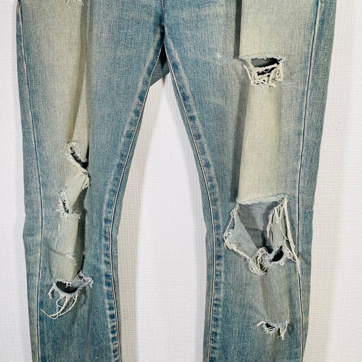 美品】サンローラン ジーンズ XS ケリングタグ ダメージジーンズ