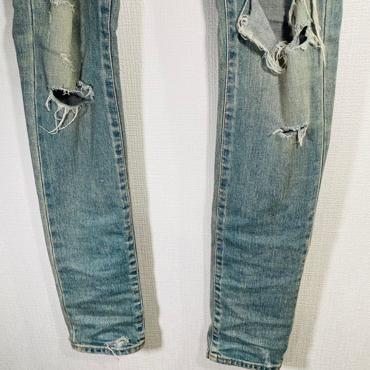美品】サンローラン ジーンズ XS ケリングタグ ダメージジーンズ