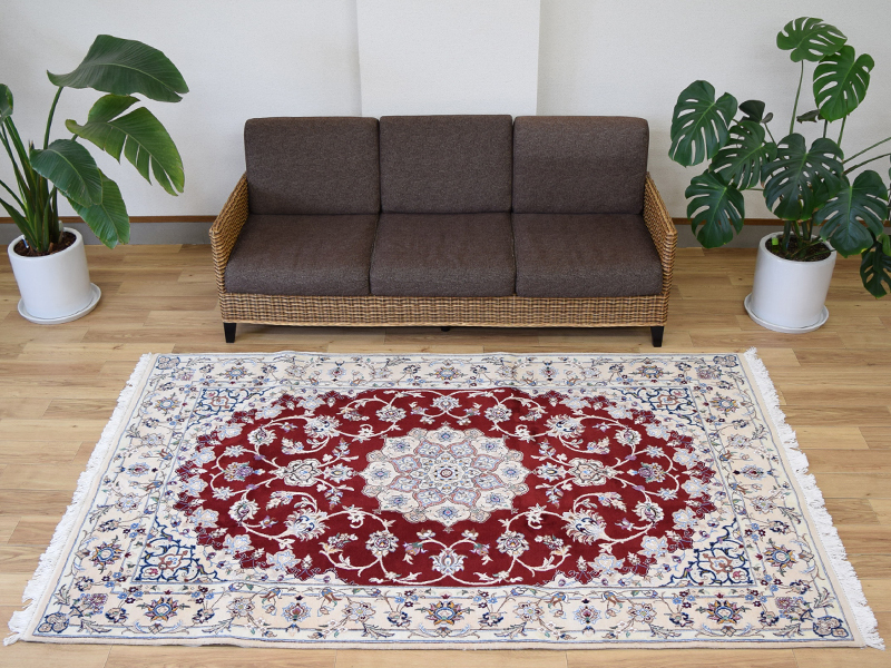 新品 ペルシャ 絨毯 ナイン 産 縦2.5m 横1.5m 3.6m2 3.5帖 リビング