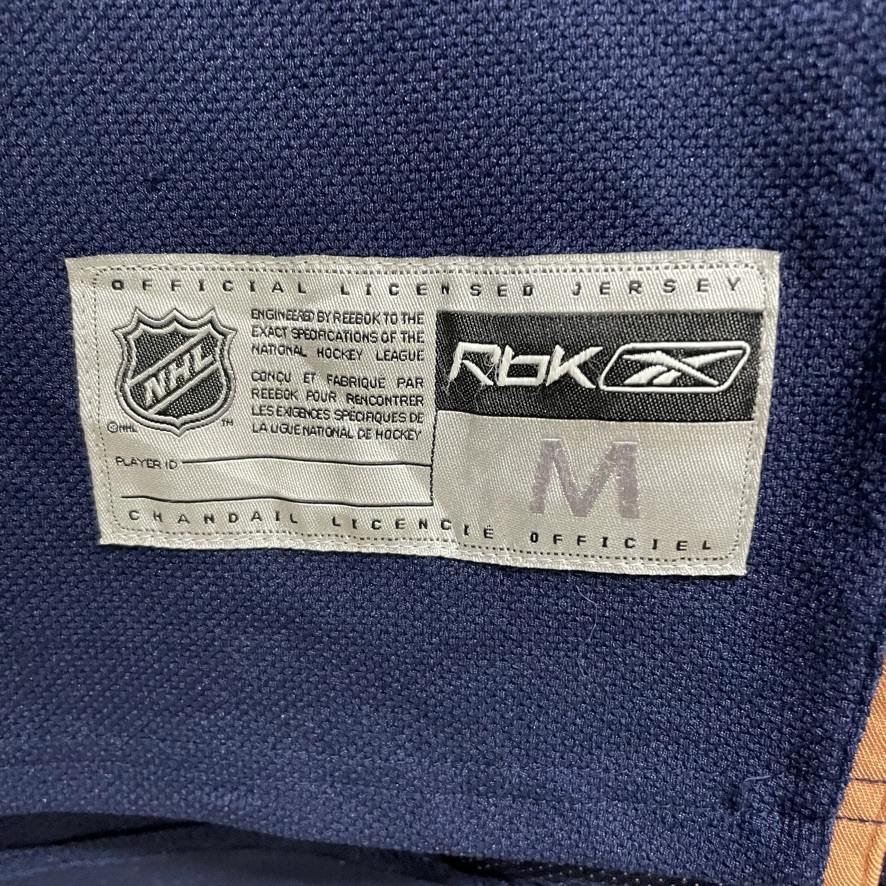 Reebok リーボック NHL OILERS エドモントンオイラーズ ユニフォーム ゲームシャツ ワンポイント ネイビー M_画像4