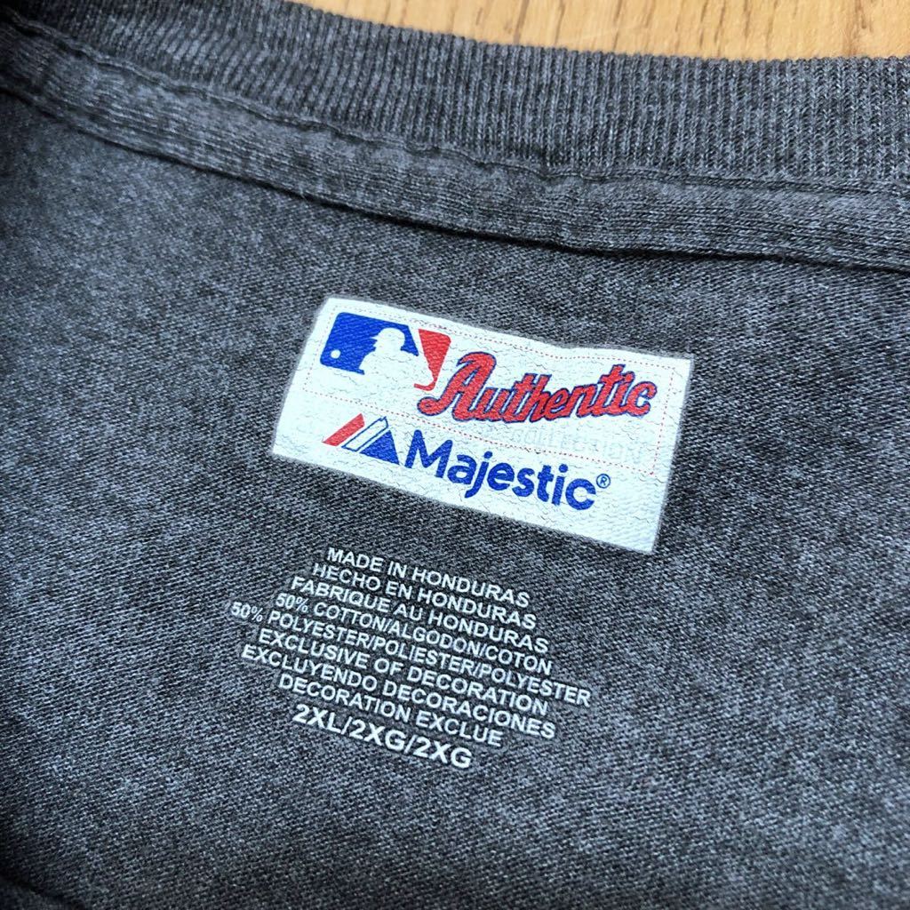 Authentic COLLECTION◆Majestic 大きいサイズ 長袖Tシャツ ロンT トップス ロゴプリント CINCINNATI REOS 野球 アメカジ USA古着 2XL_画像7