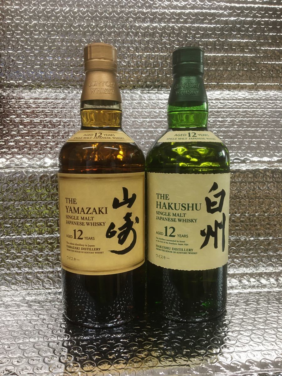 サントリーシングルモルトウイスキー山崎12年 700ml 1本& 白州12年