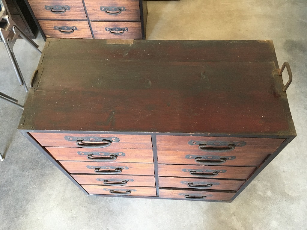 くらく ヤフオク! タンス 時代 レトロ アンティーク ビ... - ①箪笥 10