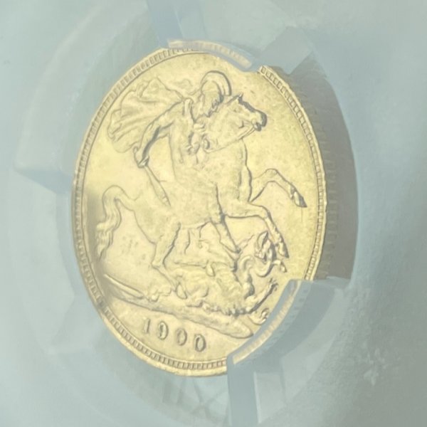 【人気】1900年 MS62 1/2ソブリン　ベールドヘッド　イギリス　英国　PCGS 金貨_画像6