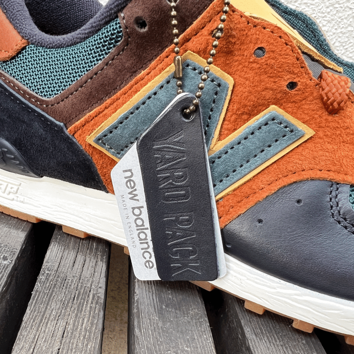 NB原宿店&公式オンラインストア限定 UK制 NEW BALANCE M576YP【MiUK YARD PACK】US7.5D 25.5cm レザー スエード ネイビー×ブラウン 紺/茶