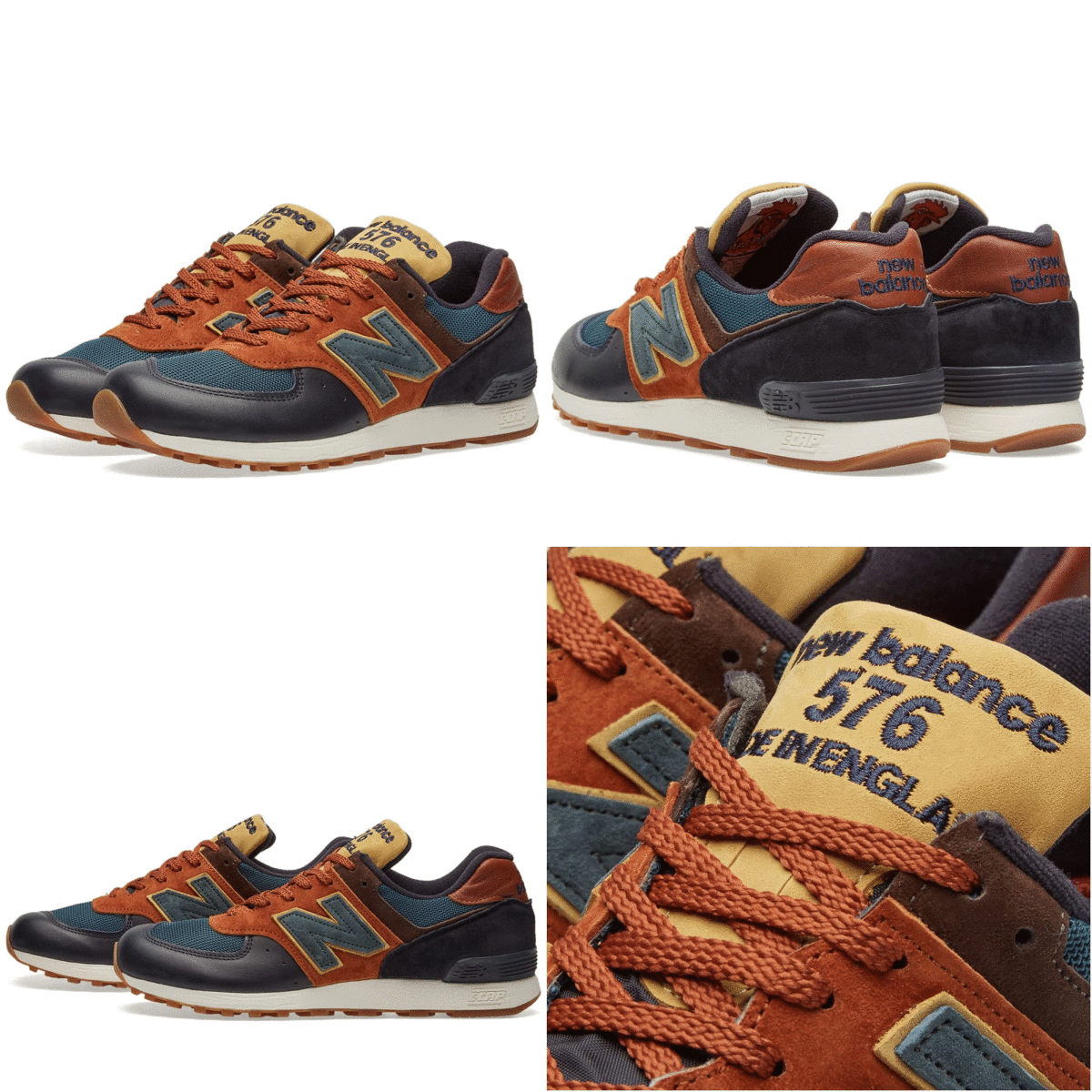 NB原宿店&公式オンラインストア限定 UK制 NEW BALANCE M576YP【MiUK YARD PACK】US7.5D 25.5cm レザー スエード ネイビー×ブラウン 紺/茶