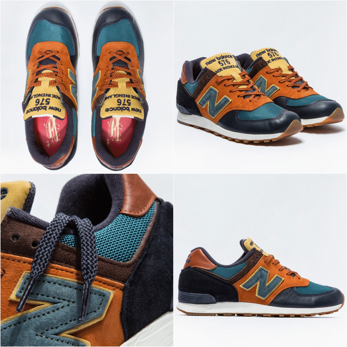 NB原宿店&公式オンラインストア限定 UK制 NEW BALANCE M576YP【MiUK YARD PACK】US7.5D 25.5cm レザー スエード ネイビー×ブラウン 紺/茶