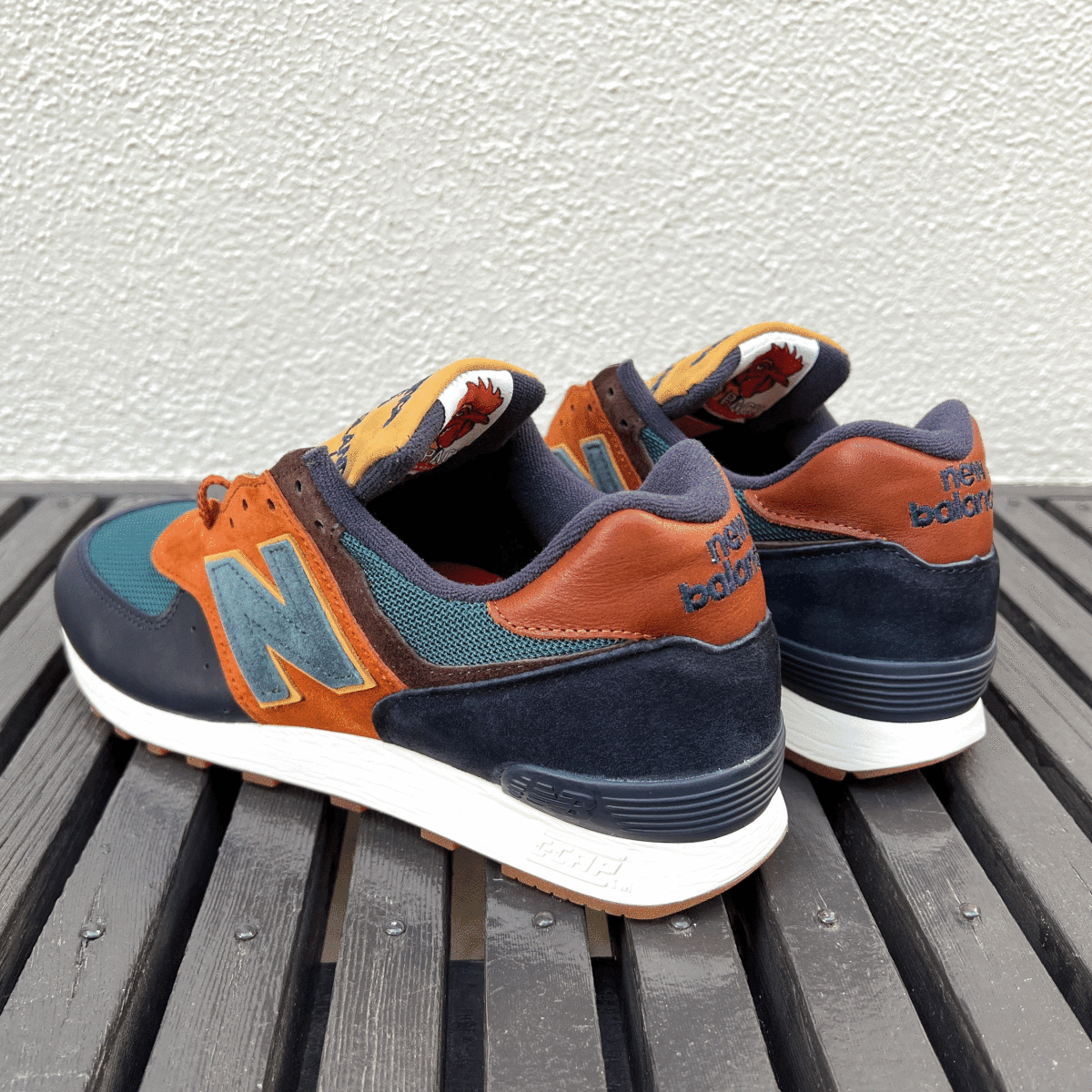 NB原宿店&公式オンラインストア限定 UK制 NEW BALANCE M576YP【MiUK YARD PACK】US7.5D 25.5cm レザー スエード ネイビー×ブラウン 紺/茶