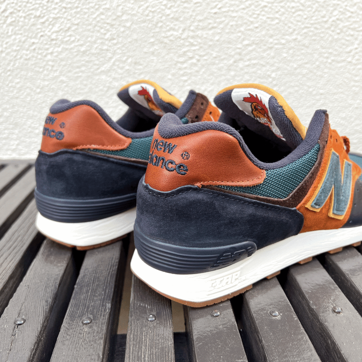 NB原宿店&公式オンラインストア限定 UK制 NEW BALANCE M576YP【MiUK YARD PACK】US7.5D 25.5cm レザー スエード ネイビー×ブラウン 紺/茶