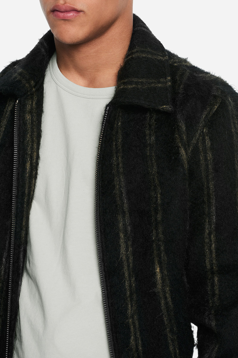 ★送料無料★Saturdays Surf NYC Goose Shaggy Wool Bomber サタデーズサーフ ブルゾン シャギーウール ボンバージャケット B-15 Mサイズ_画像2