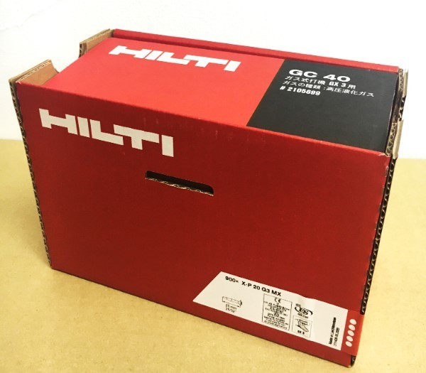 HILTI ヒルティ GX3用 ガスピン X-P 20 G3 MX (900本) 鋲打 ガス缶 GC40 付属