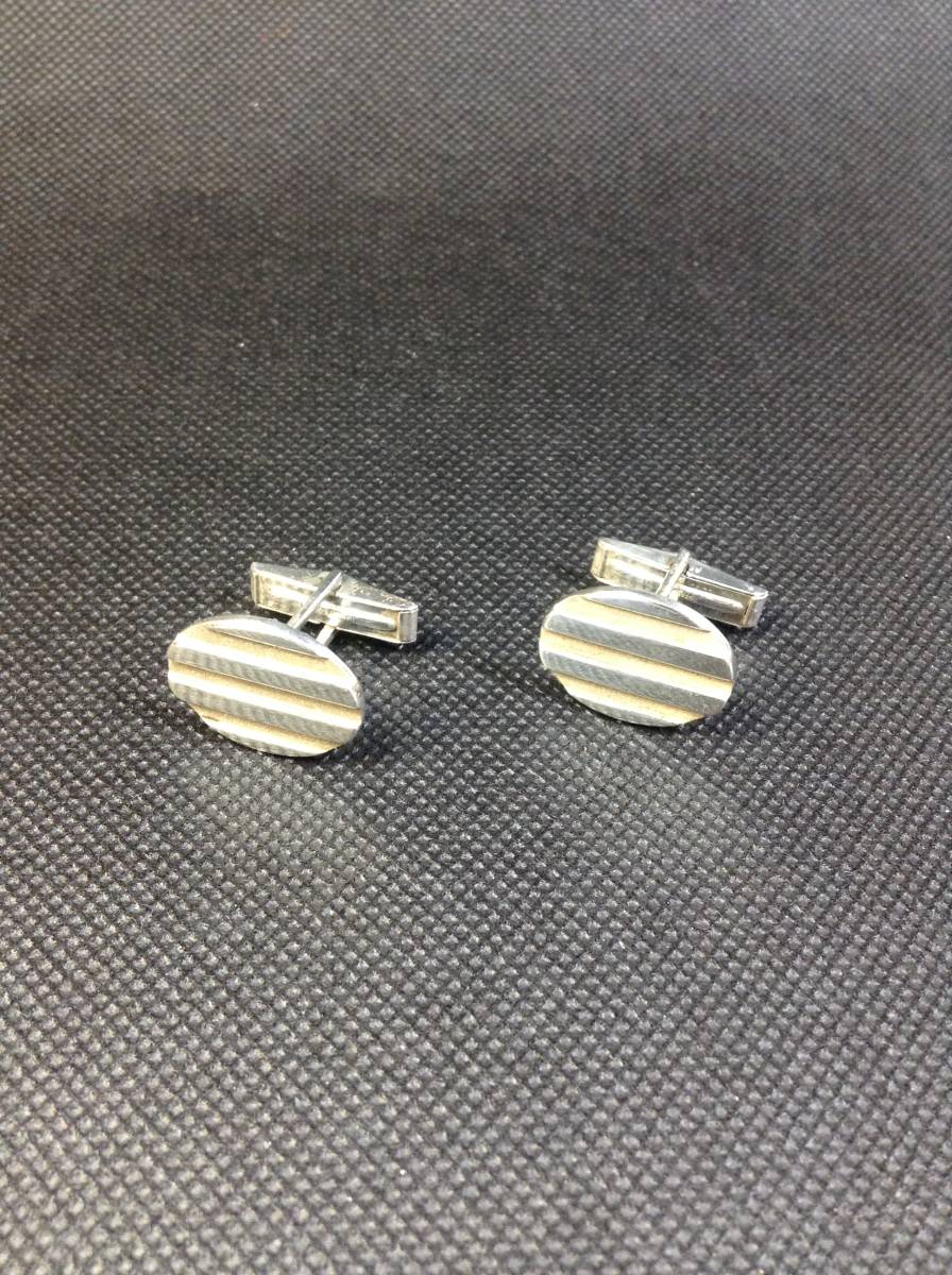 A2262*TIFFANY Tiffany cuffs 925 oval stripe silver Tiffany&Co. cuff links used 