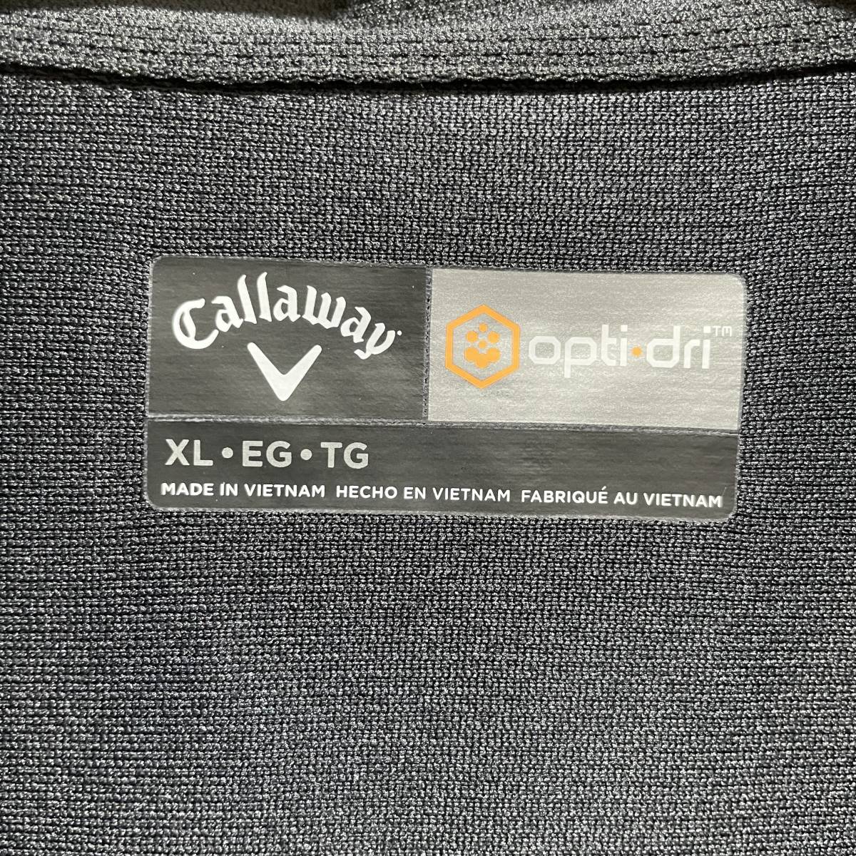 ☆送料無料☆新品タグ付き未使用品☆Callaway Golf☆キャロウェイ☆Opti-dry☆ハーフジップスポーツスウェット☆メッシュ☆XL☆黒☆d22_画像6