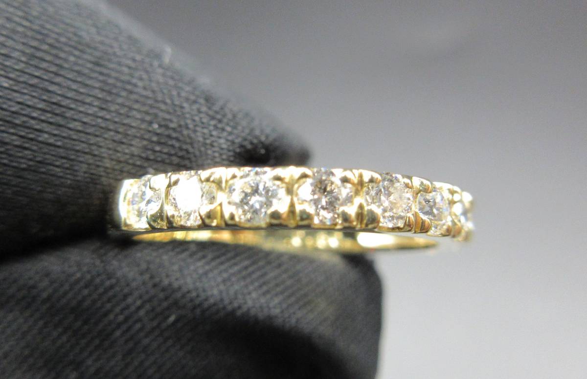 新品 18K 天然ダイヤモンドリング 0.5ct VS2 8号～結婚記念日ジュエリー 裏面文字彫りOKです ハーフエタニティ _画像6