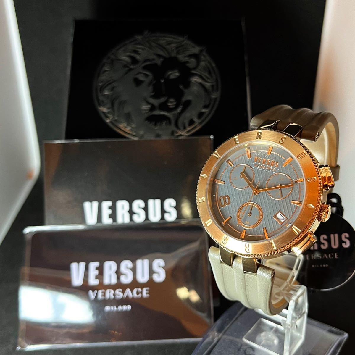 激レア Versus Versace/ベルサーチ/メンズ腕時計/クロノグラフ/高級 ...
