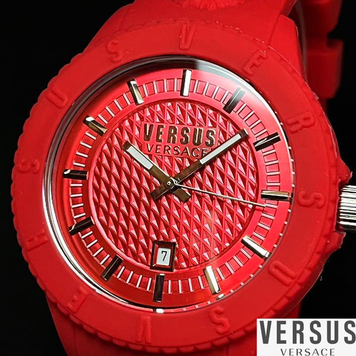 ☆レッド色☆Versus Versace/ベルサーチ/メンズ.レディース腕時計/新品