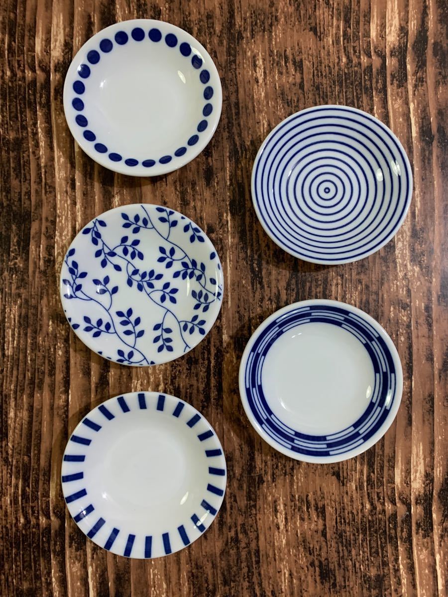 PayPayフリマ｜シンプル 小皿5枚 青×白 10cm 日本製 和食器 醤油皿 美濃焼 オシャレ