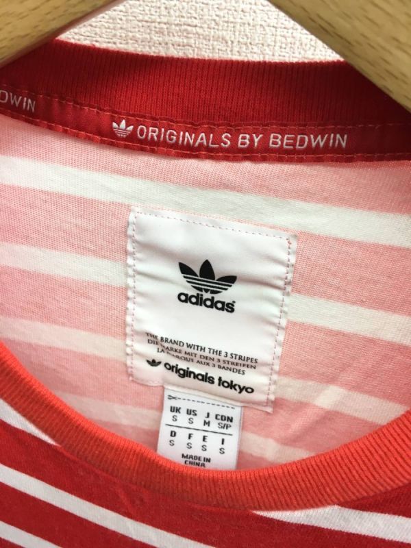 KZ1471*BEDWIN × adidas Originals BW BORDER TEEk Lazy border pattern T-shirt *M* red / white bedo wing Adidas 