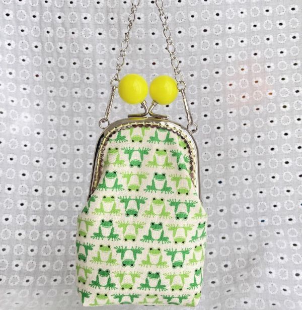 ハンドメイド ☆ 大玉がま口バッグチャーム 2 ☆手ピカジェル60ml カード