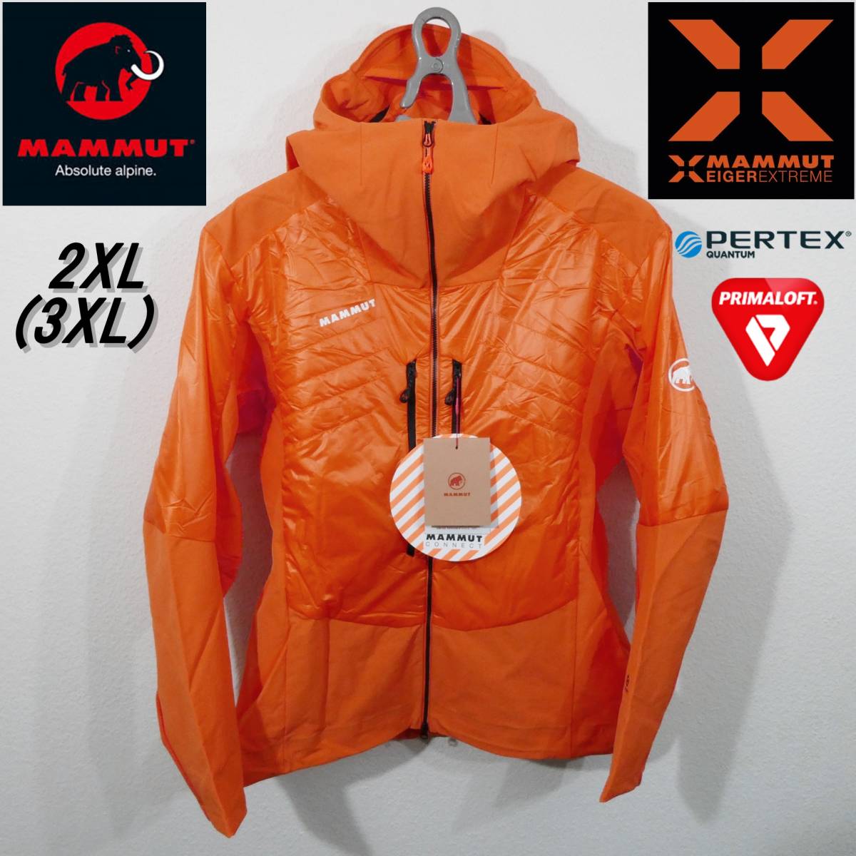 残1　新品 プロ仕様 アイガーエクストリーム マムート 2XL 3XL プリマロフト 人工ダウン Eiger Extreme Eisfeld SO Hybrid Hooded Jacket