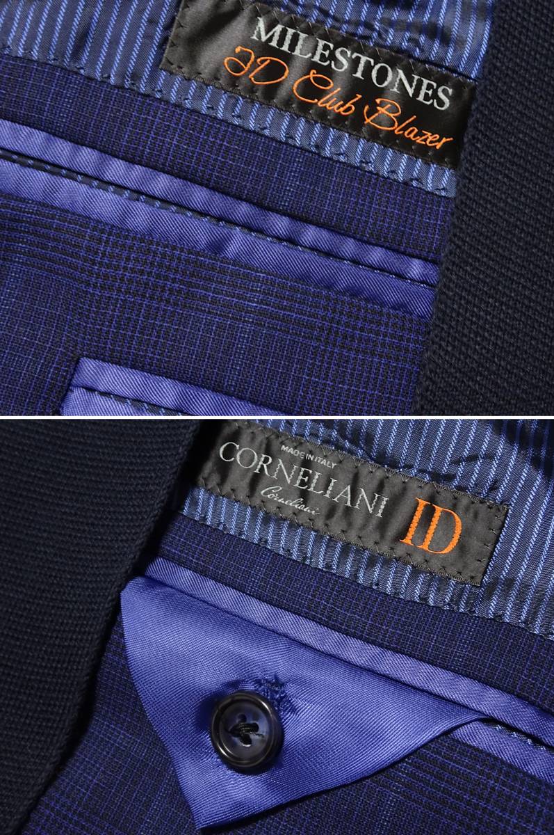 ◆CORNELIANI ID/コルネリアーニ◆伊製 チェストライナー付き 春夏 ジャケット【48/6R】20.9万
