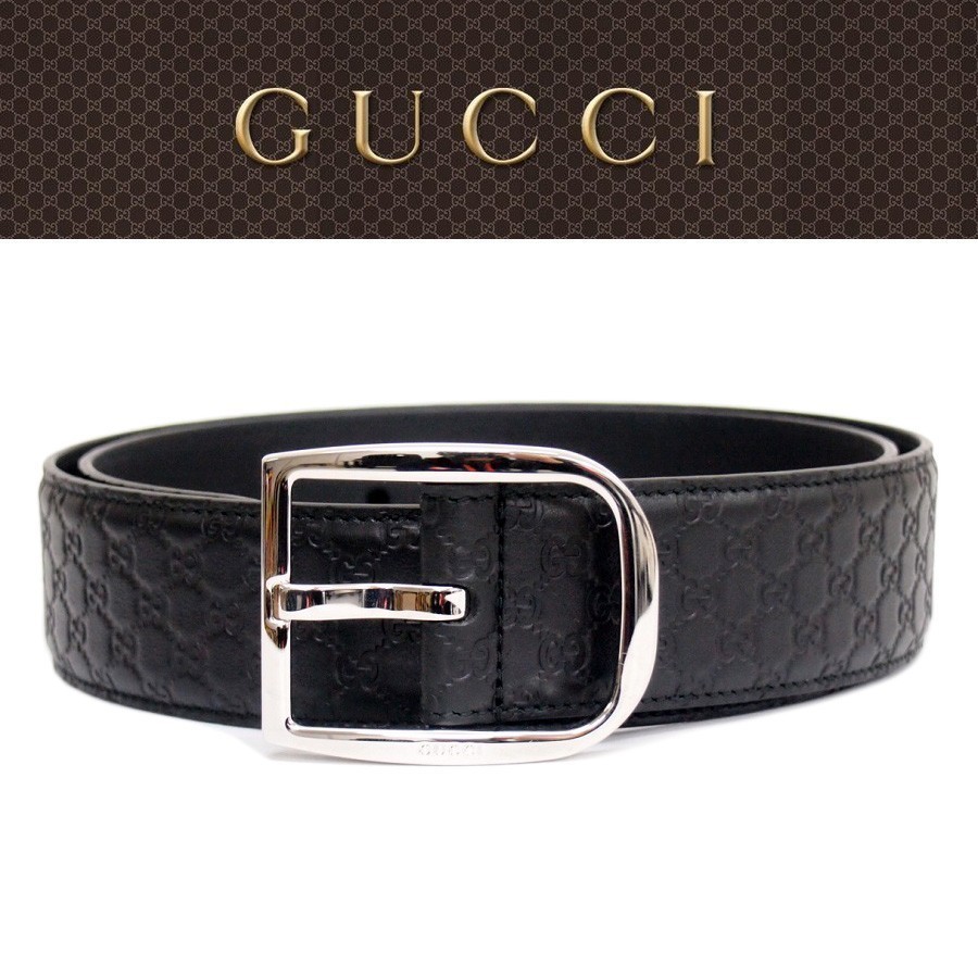 送料無料 28 GUCCI グッチ ブラック マイクログッチシマ GG レザー
