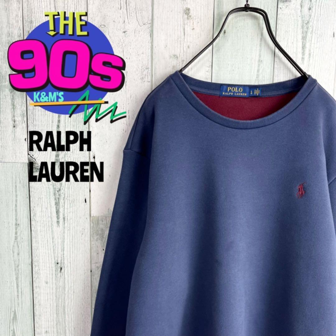 90's RALPH LAUREN ラルフローレン ポニーロゴ刺繍 トレーナー
