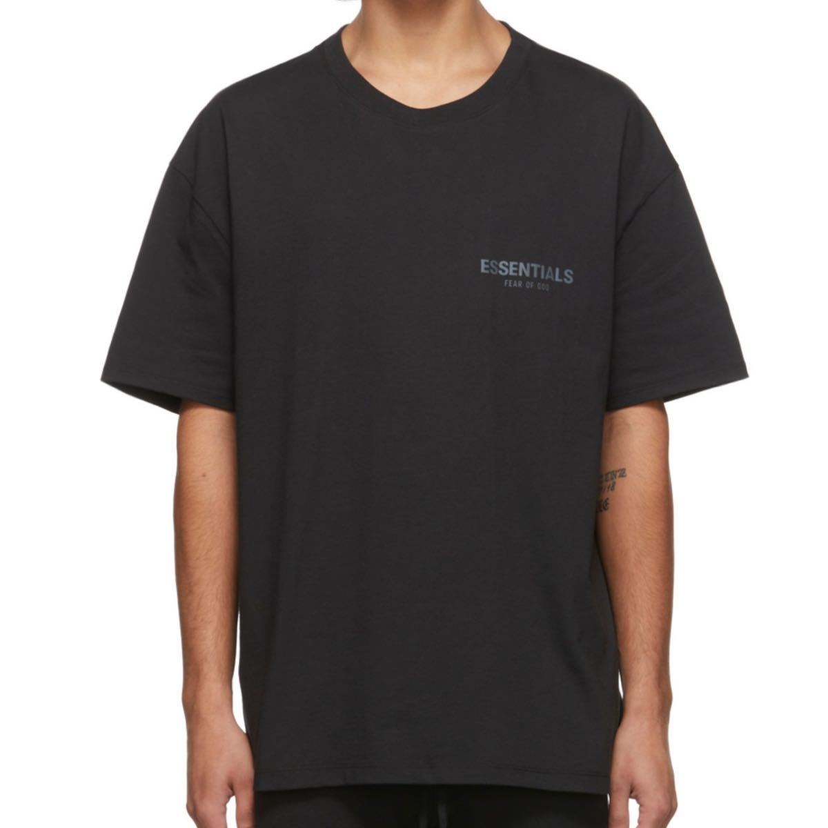 L黒 FOG Essentials FW Black T Shirt ブラック Tee Fear Of God