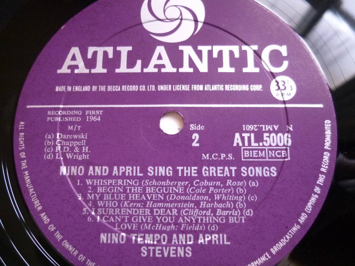 Nino Tempo & April Stevens[Nino And April Sing The Great Songs]LP Soft Rock soft lock 