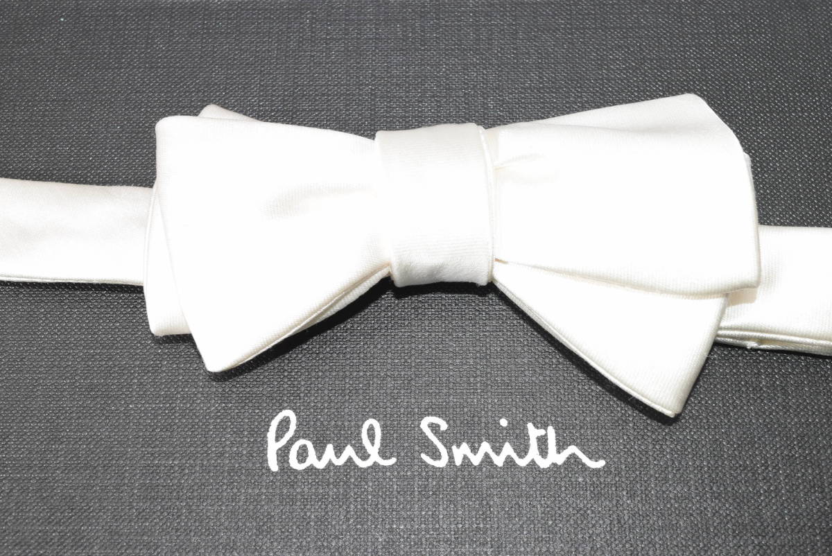 ☆新品未使用☆Paul Smith COLLECTION 蝶ネクタイ ソリッド ボウタイ ☆アイボリー☆シルク100％ ☆BOW 284-885 ☆定価14,300円②