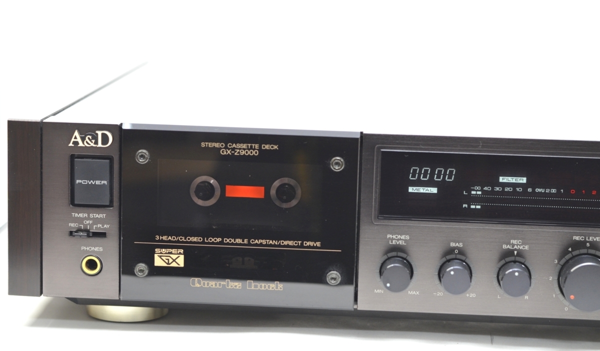 ∞ 1円～ ジャンク品 A&D GX-Z9000 STEREO CASSETTE DECK ステレオカセットデッキ AKAI ELECTRIC MADE IN JAPAN_画像3