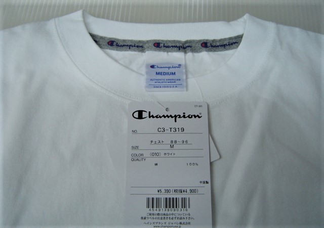 セール20% Champion チャンピオン アクションスタイル ポケット championワッペン付き Tシャツ 半袖 丸首 白 M C3-T319 メンズ 人気 おし_画像5