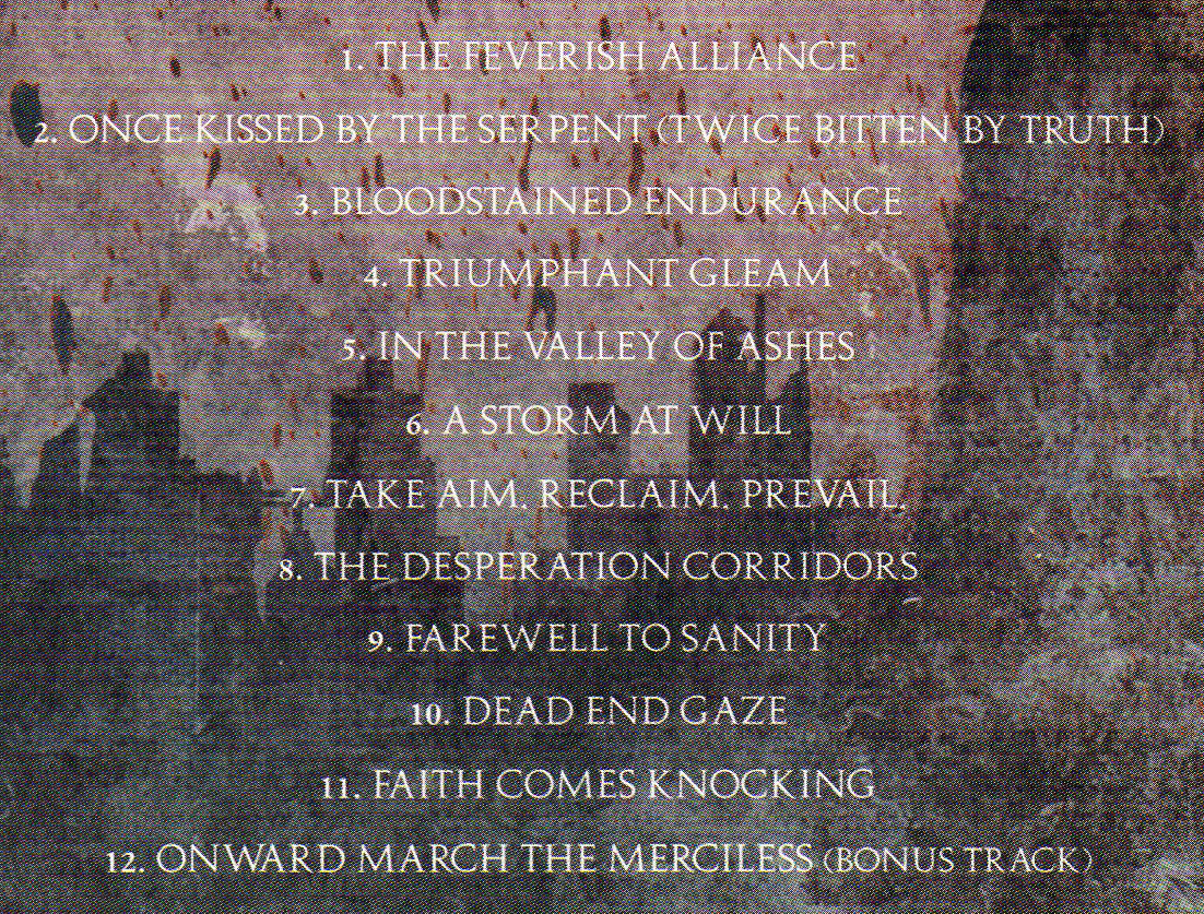 ♪北欧GothicMetal≪輸入盤Digipack仕様CD≫TRAIL OF TEARS(トレイル・オブ・ティアーズ)/Bloddstained Endurance♪GUARDIANS OF TIME♪_収録曲目