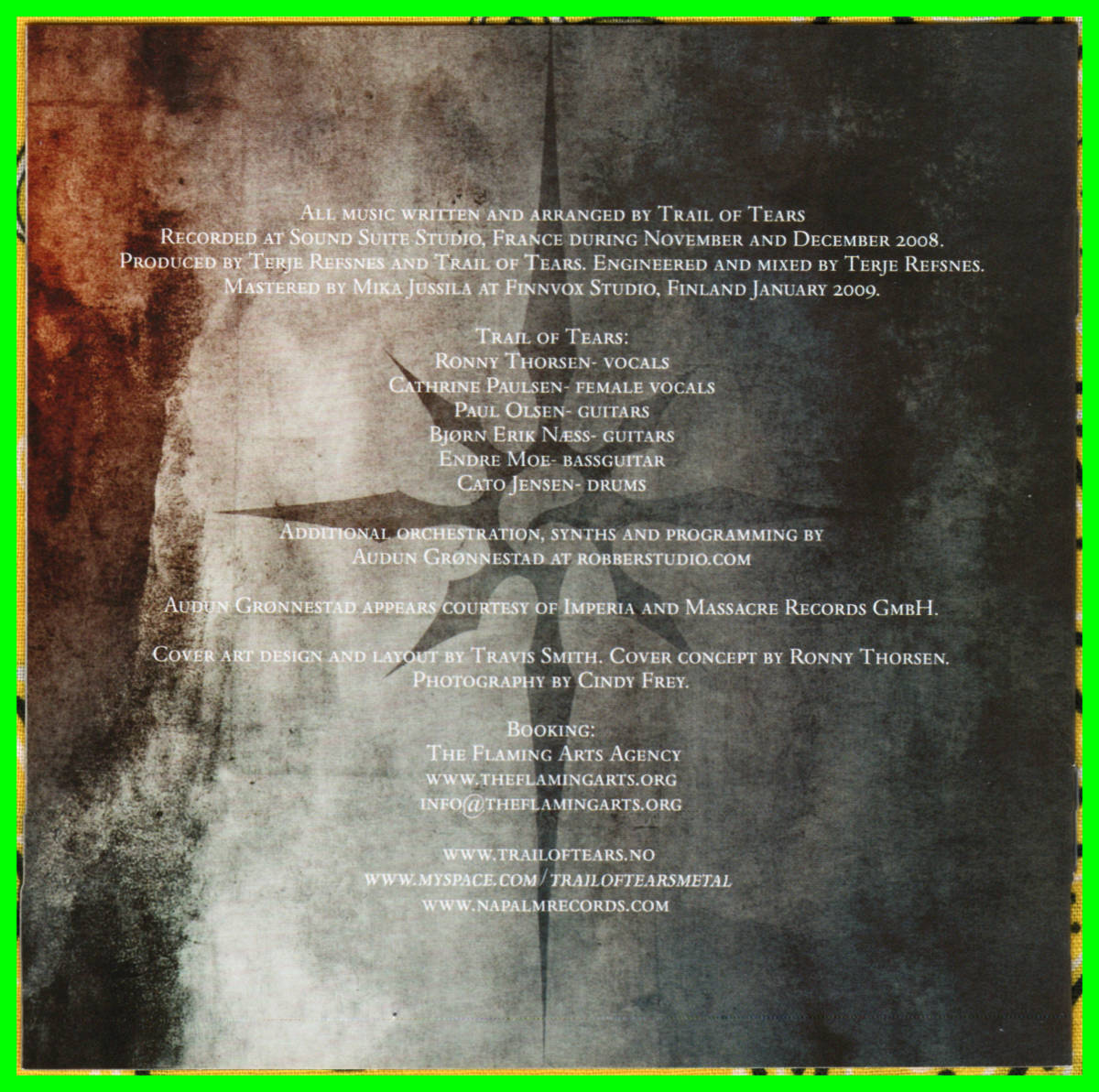 ♪北欧GothicMetal≪輸入盤Digipack仕様CD≫TRAIL OF TEARS(トレイル・オブ・ティアーズ)/Bloddstained Endurance♪GUARDIANS OF TIME♪_ブックレット裏