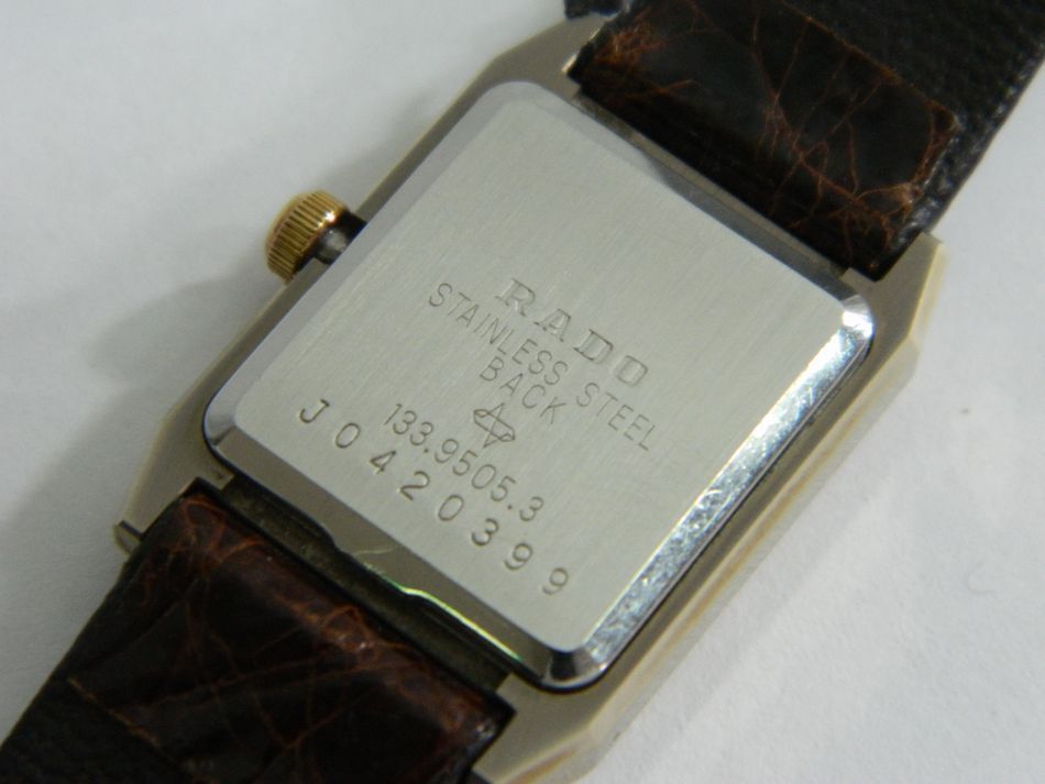 動作品 RADO DIASTAR レディース 腕時計 133.9505.3 2針 デイト 女性用 クォーツ SS ゴールド系 ラドー ダイヤスター 中古 USED品_画像3