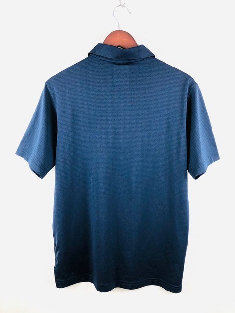 吸水速乾 Adidas Golf アディダス ゴルフ テーラーメイド メンズ 半袖 ポロシャツ ネイビー 紺 Sサイズ 機能素材 スポーツ ウェア_画像2