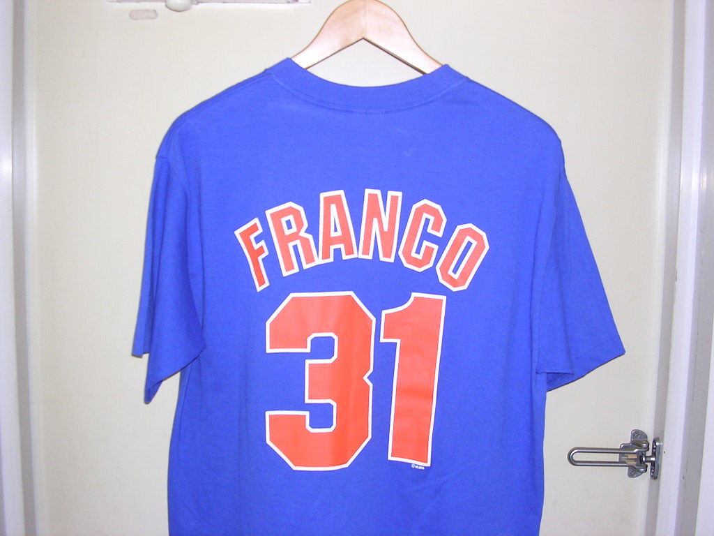 美品 90s USA製 Majestic MLB New York Mets #31 FRANCO Tシャツ L vintage old メッツ ナンバリング_画像5