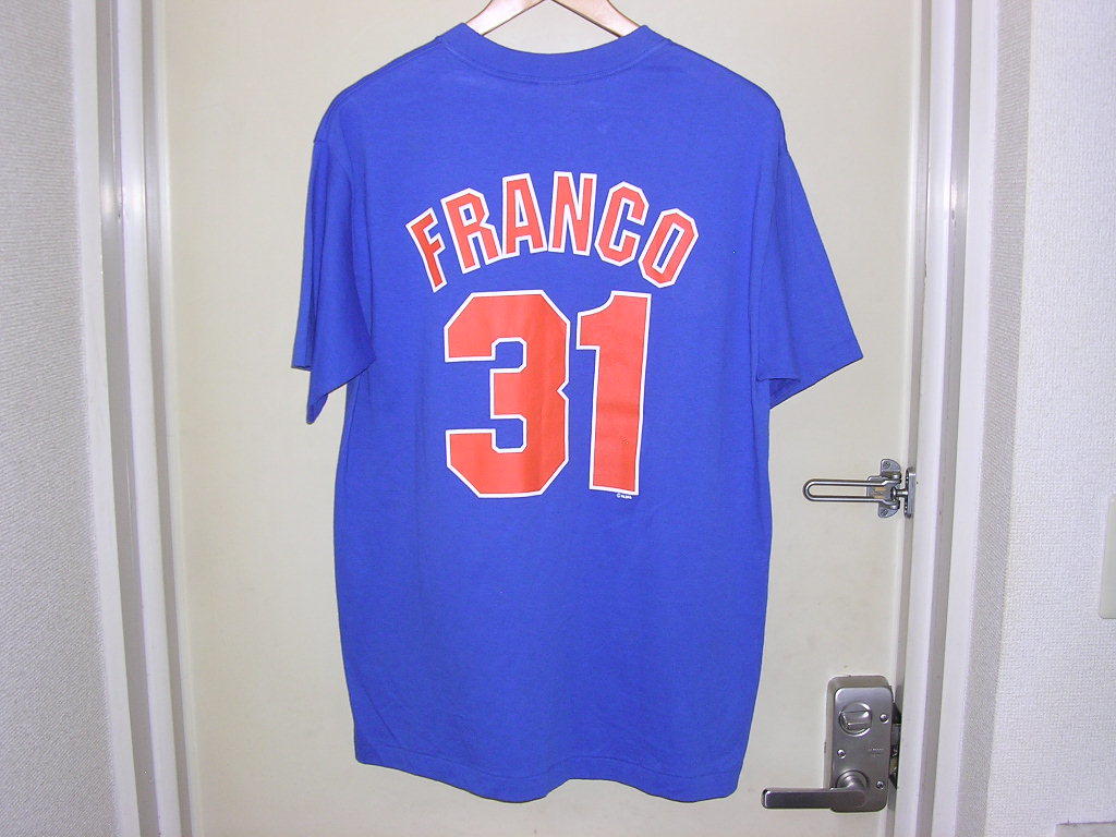 美品 90s USA製 Majestic MLB New York Mets #31 FRANCO Tシャツ L vintage old メッツ ナンバリング_画像6