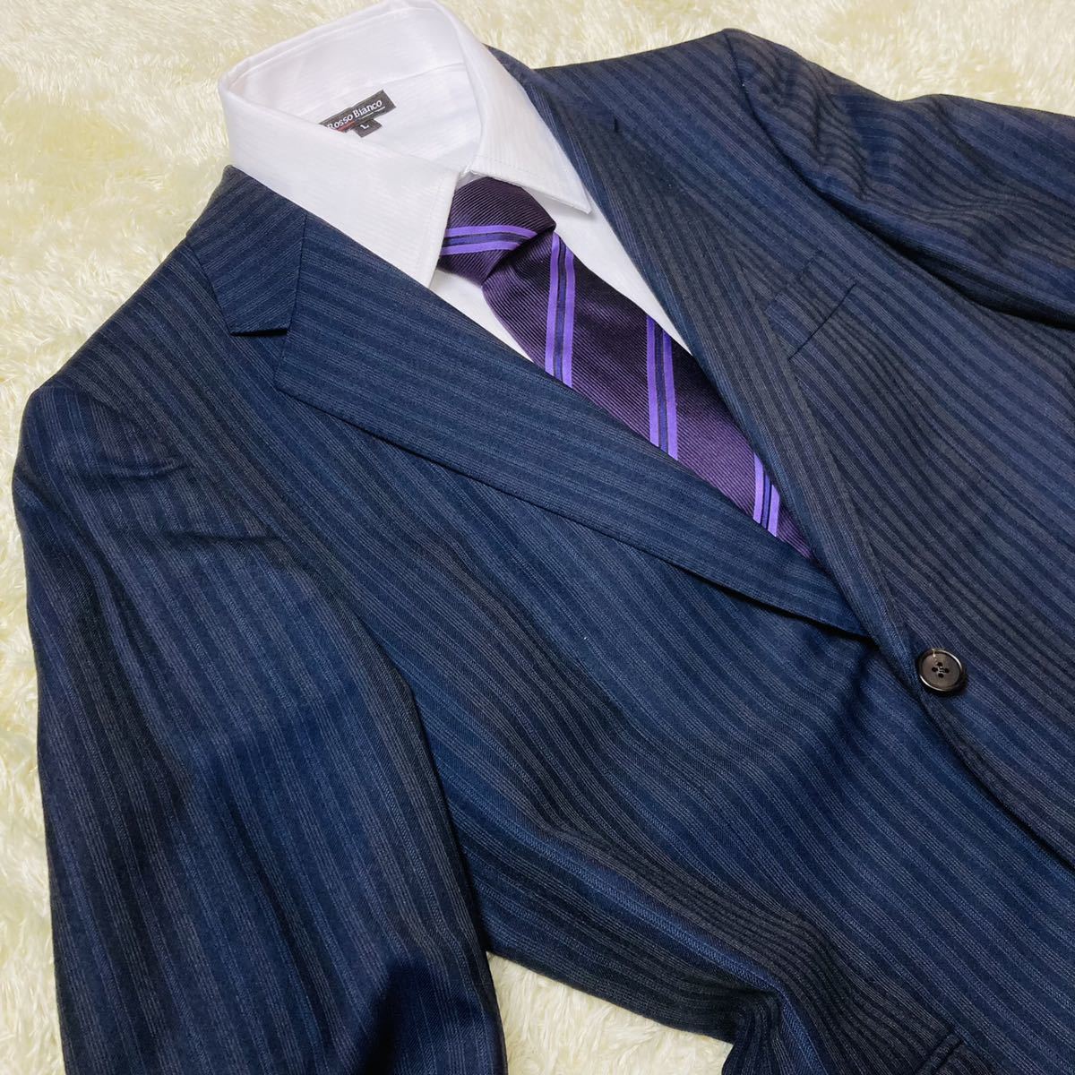 値下げ Paul Smith ポールスミス スーツ セットアップ ネイビー シルク
