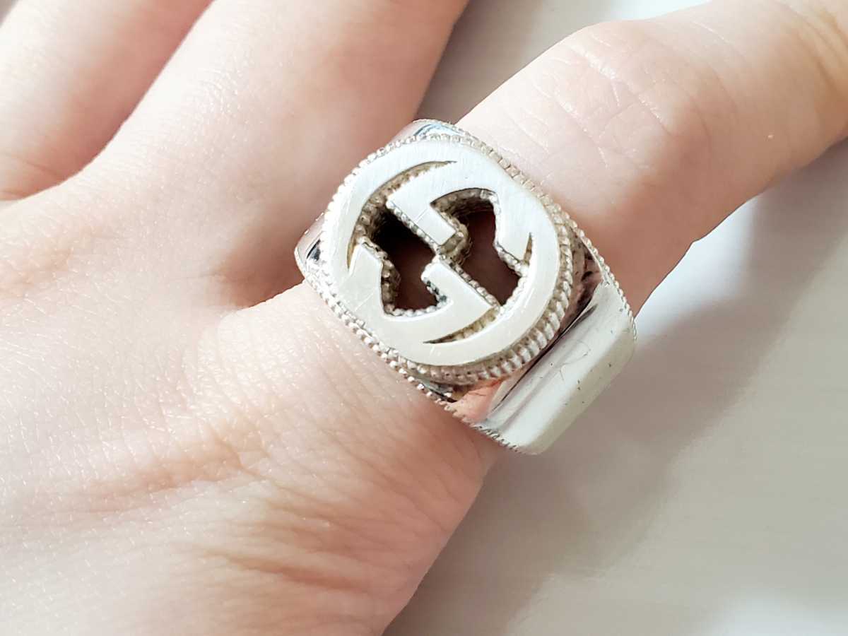 GUCCI グッチ インターロッキングGリング ワイドタイプ 925 silver【20号】仙台直営ブティック購入 定価46 200円
