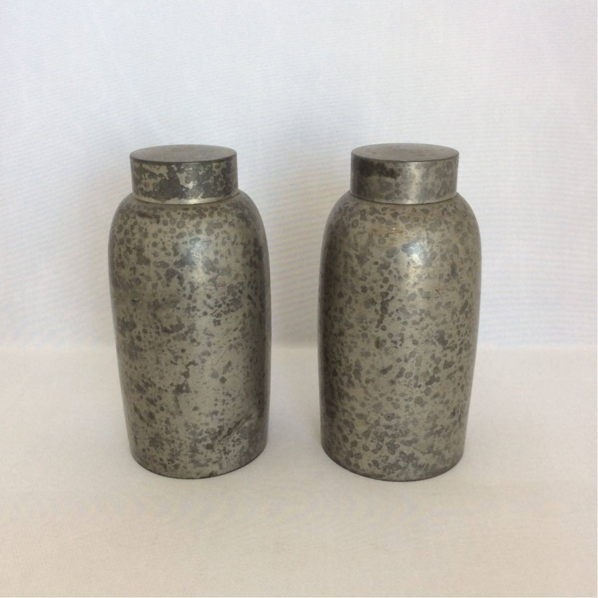 古錫 錫製 茶器 茶壺 茶入 煎茶道具 総重量636g 骨董 古物 古民家より