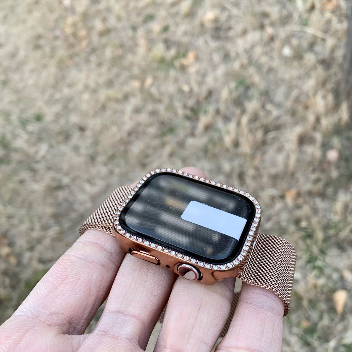 ポイント2倍 アップルウォッチキラキラバブルイエローレザー Apple