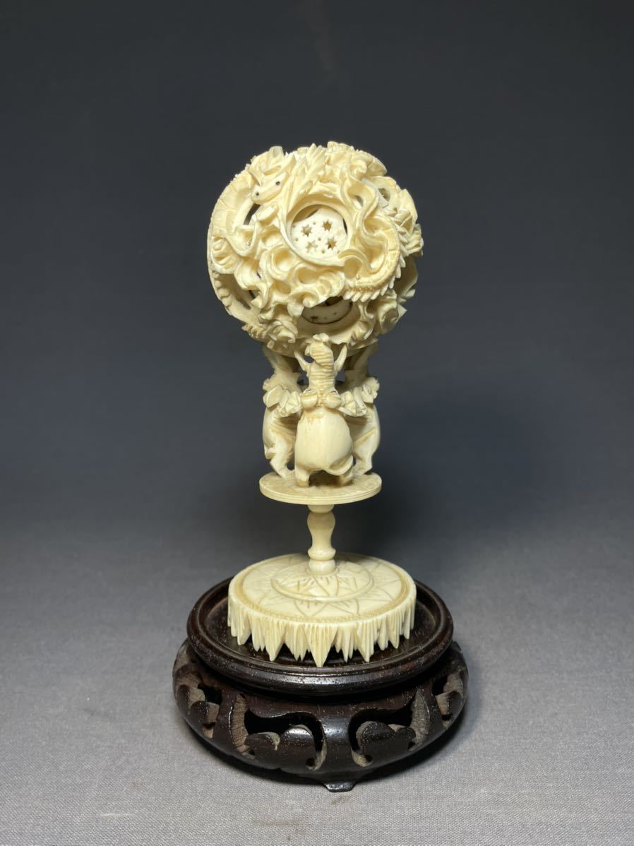 Yahoo!オークション - 中国美術 象牙風 象牙調 天球 仏教美術 彫刻