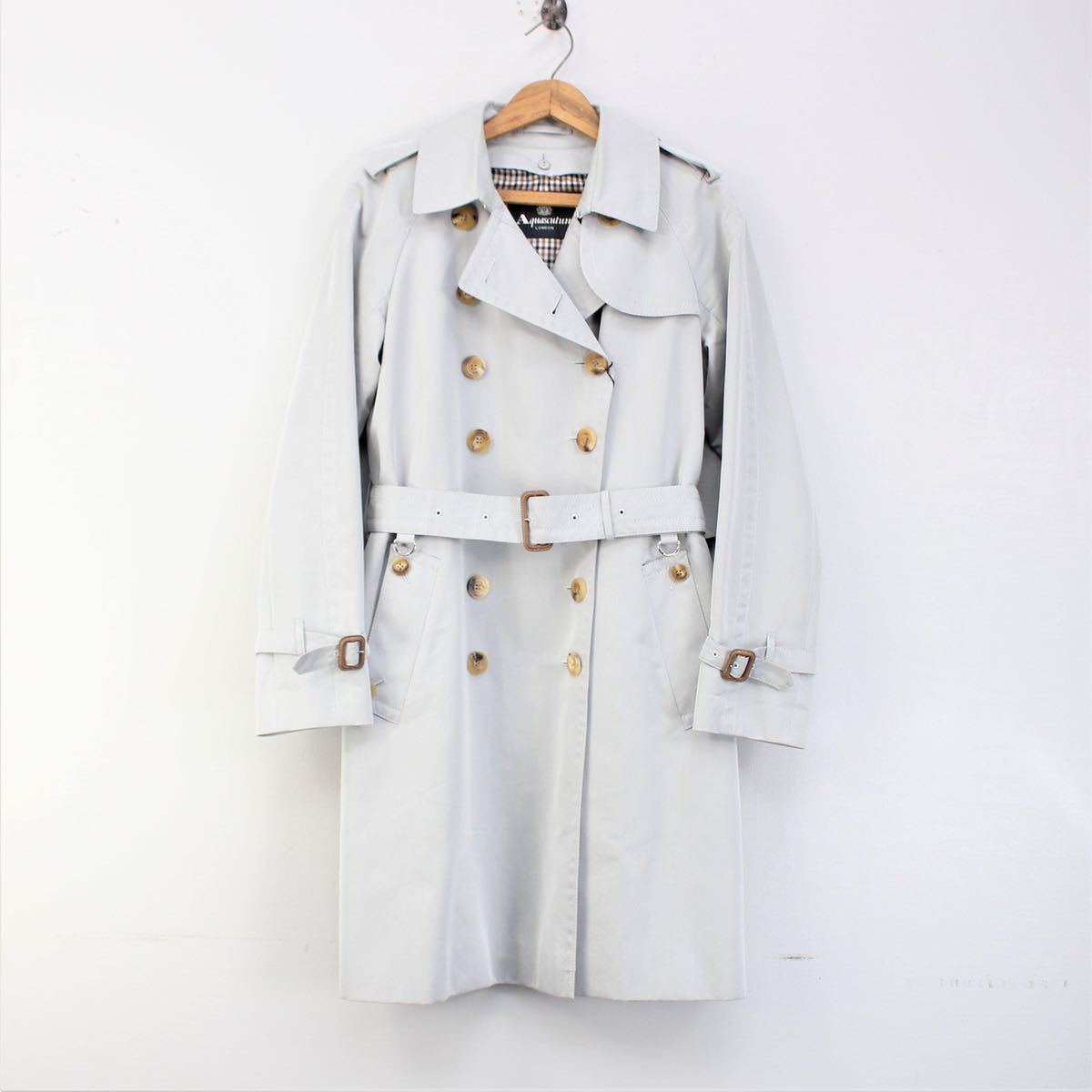 Aquascutum BELTED TRENCH COAT WITH WOOL LINER MADE IN JAPAN/アクアスキュータムウールライナー付トレンチコート_画像4