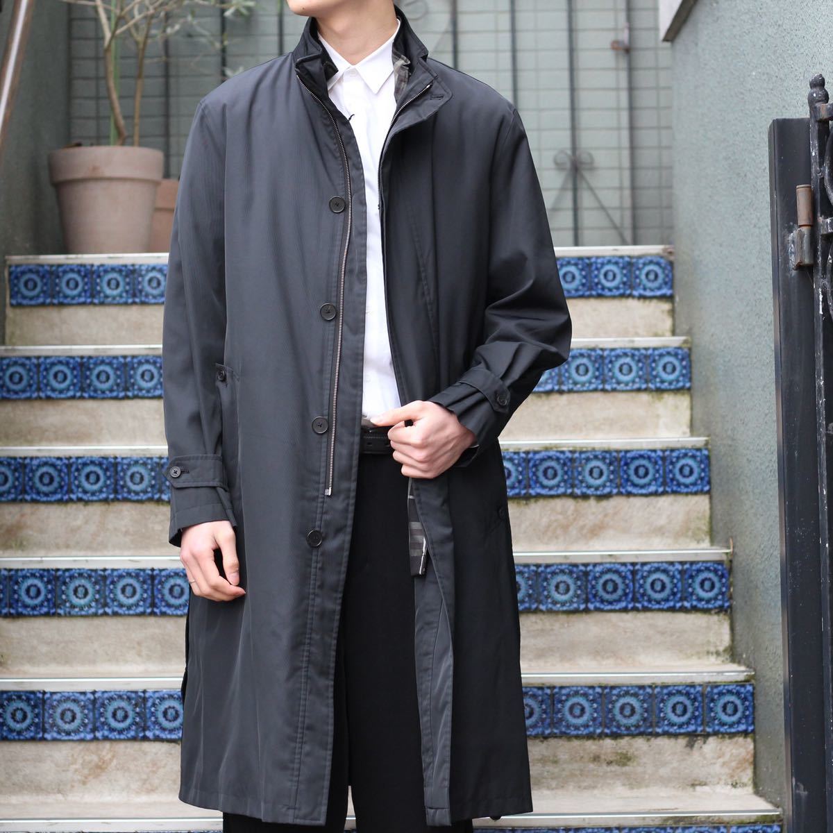 BURBERRY LONDON NYLON BALMACAAN COAT WITH LINER/バーバリーロンドン