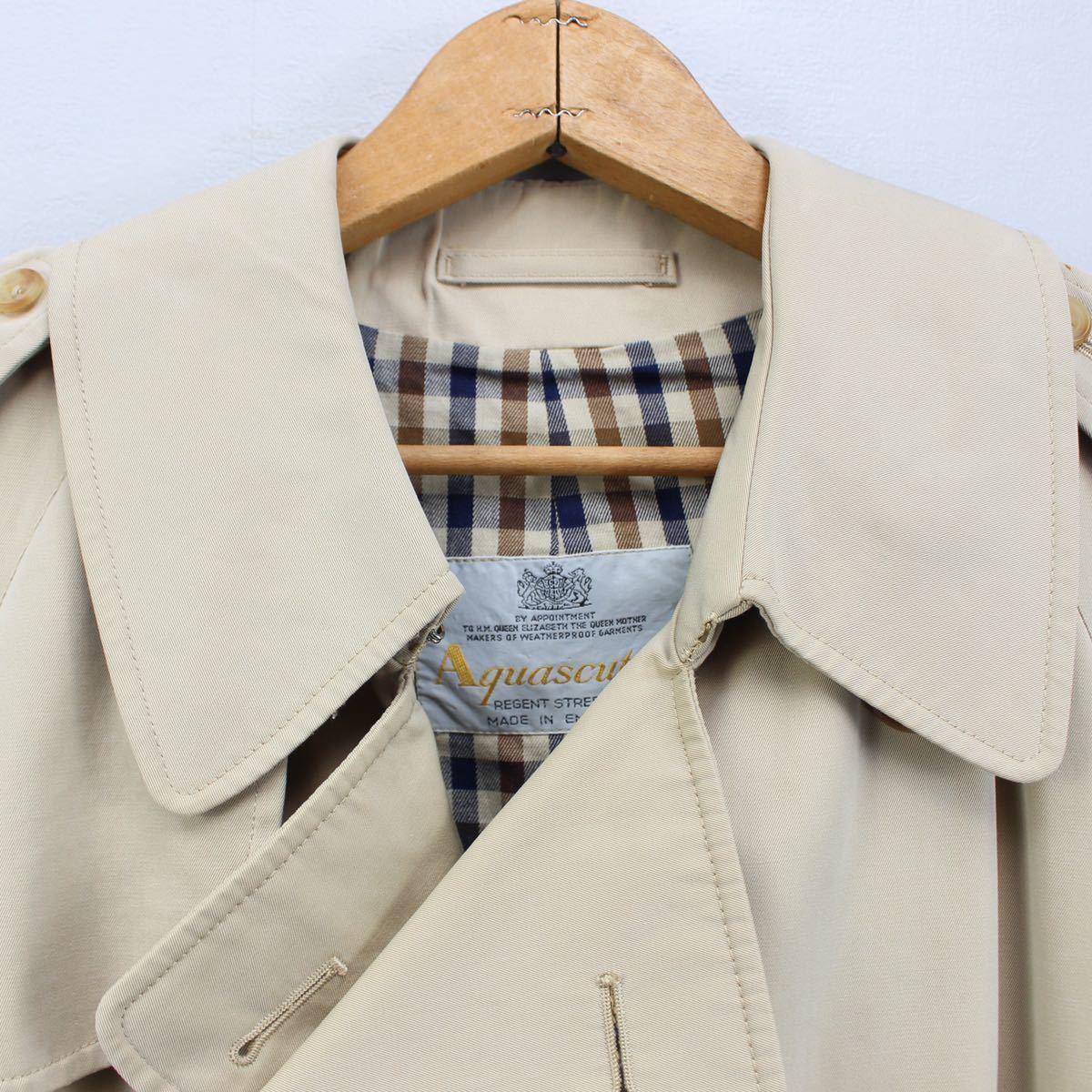 激安の TRENCH COTTON GABARDINE Aquascutum COAT ENGLAND/アクア