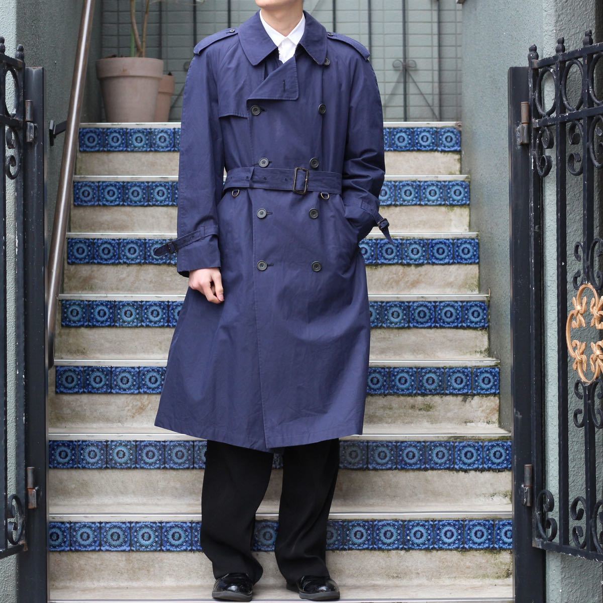 即決 英国製 Aquascutum メンズL~XL位 ウールコート アクアスキュー